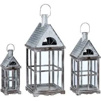 Lucerna VZ 2020 Lucerna domek, šedá, set 3ks|Ego Dekor