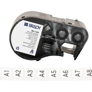 Pásek do tiskárny Brady M4-7-422 / 170735, 12.70 mm x 12.70 mm, Polyester, černý tisk / bílý podklad
