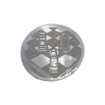 Emblém Šachy Ø25 mm, Barva Stříbro