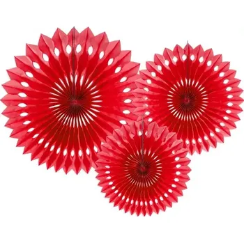Konfeta Dekorační rozety červené 20 až 30 cm