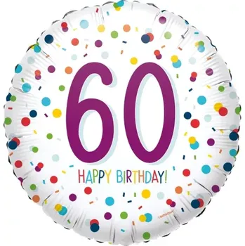 Balónek Fóliový balónek Kruh - Konfety 60 - 43cm (Fóliový balónek Kruh - Konfety 60 - 43cm)