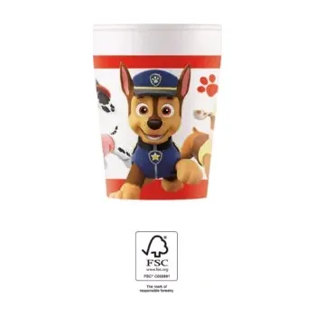 Jednorázové nádobí EKO papírové kelímky - Tlapková Patrola 200ml/8ks