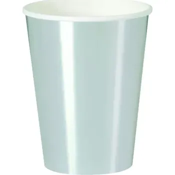 Party nádobí Kelímky papírové - stříbrné lesklé, 8ks (Kelímky papírové - stříbrné lesklé, 8ks)