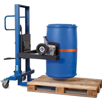 Paletový vozík Sudová zdvižka Servo, na 60- až 220litrové sudy, úzký podvozek, výška zdvihu 120-750 mm