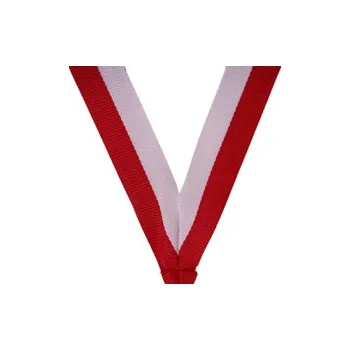 Široká stuha s klipem - Bílá / Červená, Barva Bílá / Červená