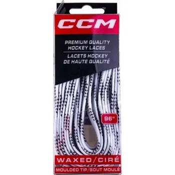 Tkaničky do bot Tkaničky CCM LWXL Voskované 244cm, bílá, 96" CCM