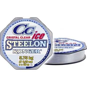 Konger vlasec Steelon Cristal Clear Ice 50m - Průměr 0,12mm / 2,6kg