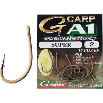 Rybářský háček Gamakatsu háčky G-Carp Specialist CAMOU A1 10ks - Velikost : 4