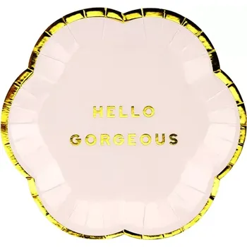 Talíř Talířky papírové růžové "Hello Gorgeous" 13cm, 6ks (Talířky papírové růžové "Hello Gorgeous" 13cm, 6ks)