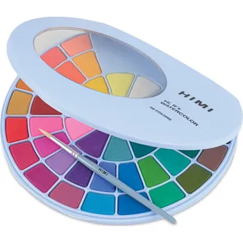 Speciální výtvarná barva HIMI akvarelové barvy - Solid – 38 Colours in Pans (Blue Edition)