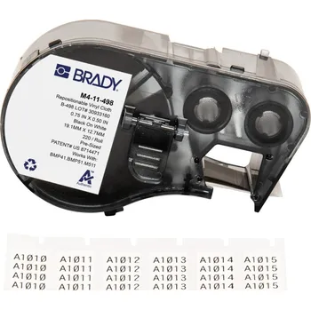 Pásek do tiskárny Brady M4-11-498 / 170785, 19.05 mm, Vinyl, černý tisk / bílý podklad