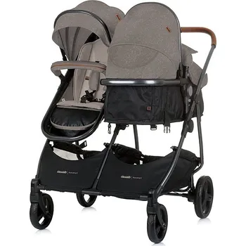 Kočárek CHIPOLINO Kočárek pro dvojčata/nestejně staré děti - kombinovaný Duo Smart Tiramisu