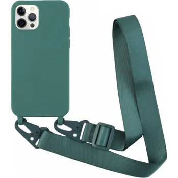 Pouzdro na mobilní telefon Matný kryt s nastavitelným popruhem pro iPhone 12 Pro Max - petrolejový