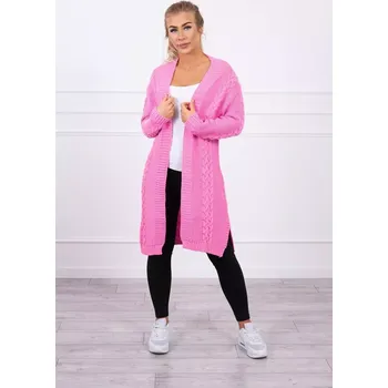 Dámský svetr Svetr Cardigan kostkovaný světle růžový UNI