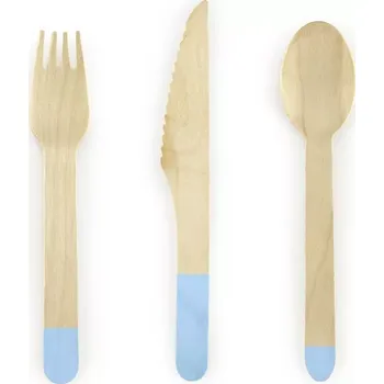 Příbor Dřevěné příbory, světle modré, 18ks (Dřevěné příbory, světle modré, 18ks)