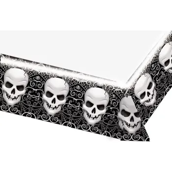 Jednorázový ubrus Plastový ubrus Halloween Lebky - 173 x 243 cm