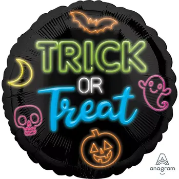 Balónek Fóliový balónek neon - Trick or Treat - 43 cm