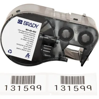 Pásek do tiskárny Brady M4-60-483 / 170772, 25.40 mm x 50.80 mm, Polyester, černý tisk / bílý podklad