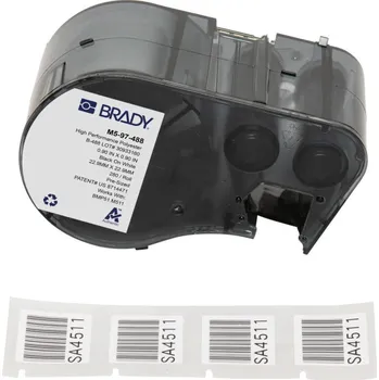 Pásek do tiskárny Brady M5-97-488 / 170887, 22.86 mm, Polyester, černý tisk / bílý podklad