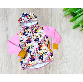 Dívčí mikina Holčičí mikina zip myšky a myšáci mezi květy Holčičí mikina