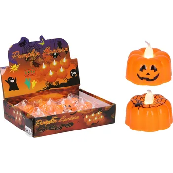 Party dekorace Dekorace Halloween dýně 4,8x4,8x4,3 cm svítící