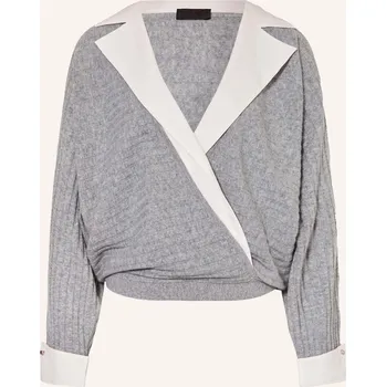 Dámský svetr Liu Jo Dámský Zavinovací Svetr, světle šedá / bílá, 36