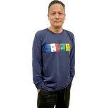 Tričko Om mani padme húm s dlouhým rukávem - modré Velikost: 38