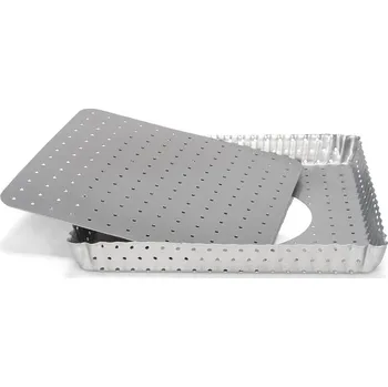 Forma na pečení PATISSE SILVER-TOP 21 x 21 cm - čtvercová, perforovaná forma na tart a quiche s vyjímatelným dnem, stříbrná