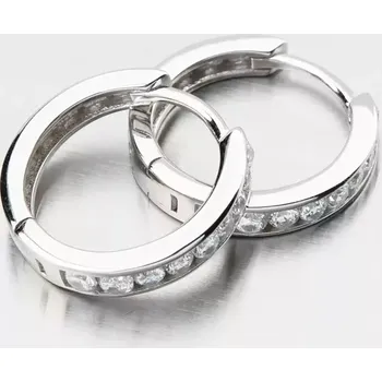 Náušnice Dámské náušnice stříbro 925 zirkon kruhy 16 mm PKL-2267