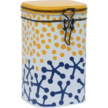 Dóza na potraviny EIGENART POTATO PRINT 250 g - vzduchotěsná ocelová dóza na čaj s klipovým uzávěrem, vícebarevná