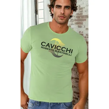 Pánské tričko Pánské tričko CAVICCHI CC219 05541 značkové zelené pánské tričko Roberto Martinelli Velikost: XXL