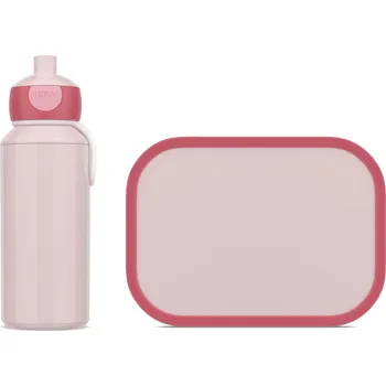 Svačinový box MEPAL CAMPUS 750 ml / 500 ml - dětská svačinová sada s lahví a vidličkou, bez BPA, růžová