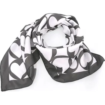 Šátek HEDVA ČESKÝ BROKÁT Šátek PESh 70x70 tisk srdce Barevná varianta: bílá