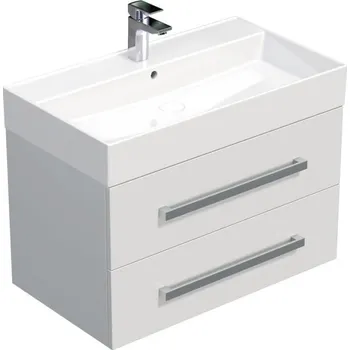 Ložnice Swiss aqua technologies Koupelnová skříňka s umyvadlem SAT Cube Way 80x53x46 cm bílá lesk CUBE46802BISAT