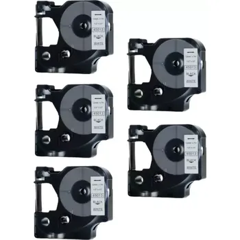 Pásek do tiskárny Kompatibilní páska s Dymo 45013, S0720530, 12mm x 7m cerný tisk / bílý podklad 5-PACK