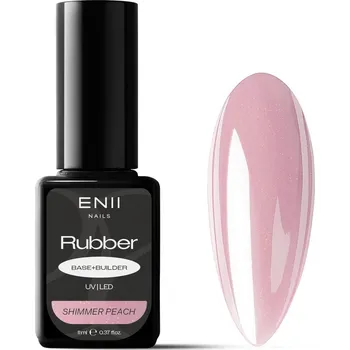 Lak na nehty ENII NAILS ENII RUBBER SYSTEM 2 in 1 base & builder 11 ml (shimmer peach)