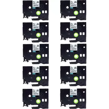 Pásek do tiskárny Brother TZ-231 / TZe-231, 12mm x 8m, kompatibilní (černý tisk / bílý podklad) 10-PACK