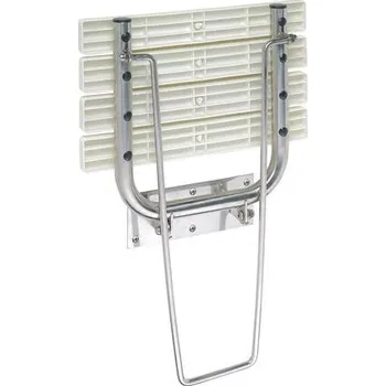 Koupelnové sedátko Bemeta HELP program Sklopné sprchové sedátko s nohou bez krytky, nerez, plast bílý