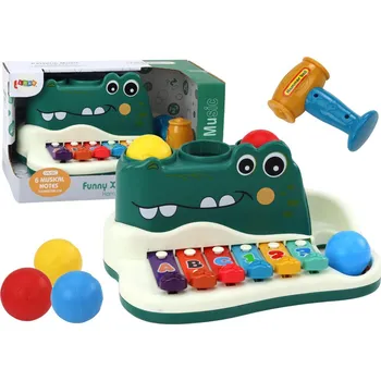 plyšák LEAN Toys Vzdělávací nástroj klavír Krokodýl