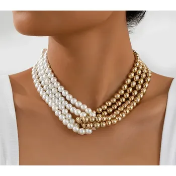 Náhrdelník perlový náhrdelník motaný