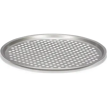 Nádoba na pečení PATISSE SILVER-TOP 31 cm - perforovaná forma na pizzu z oceli s nepřilnavým povrchem, stříbrná