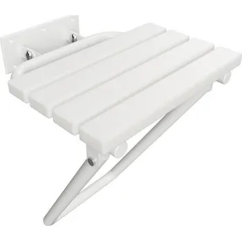 Koupelnové sedátko Bemeta HELP program Sklopné sprchové sedátko s nohou bez krytky, bílé, plast bílý