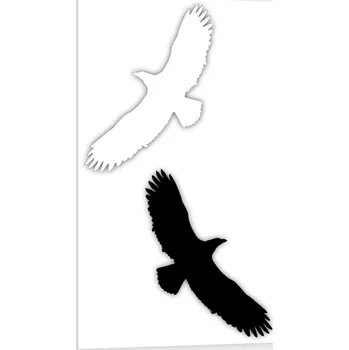 Odpuzovač zvířat Traiva s.r.o. Silueta dravce, proti narážení ptáků do oken - bílá, černá Verze: Samolepka 80 x 200 mm tl. 0.1 mm - černá - Kód: 08764