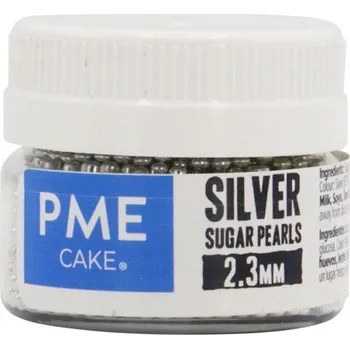 Jedlá dekorace na dort PME 100 g - cukrové perličky 2,3 mm k dekoraci dortů a moučníků, stříbrné