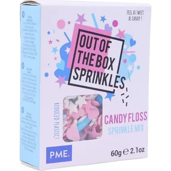 Přisada na vaření a pečení PME OUT OF THE BOX 60 g - cukrové sypání mix Cukrová vata k dekoraci pečiva, růžovo-modré