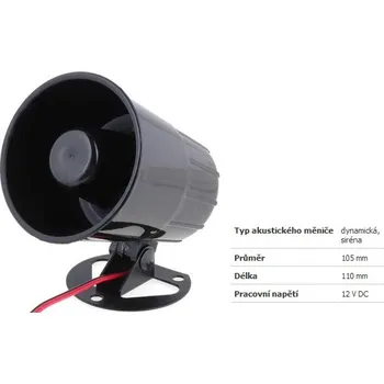 Poplachová siréna Siréna Piezo PS-N2 SYR-03Y