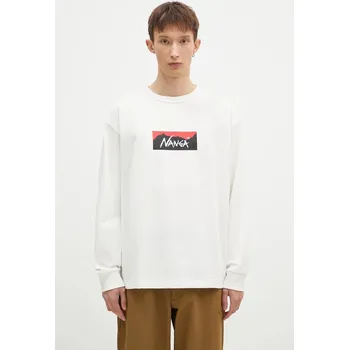 Pánské tričko Tričko s dlouhým rukávem Nanga Eco Hybrid Box Logo Longsleeve, L, bílá, 00X