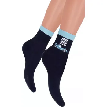 Dětské ponožky se závodním autem Steven 397014 navy velikost 32-34