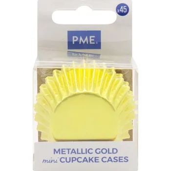 Formička PME 45 ks. - metalické mini košíčky na muffiny, zlaté