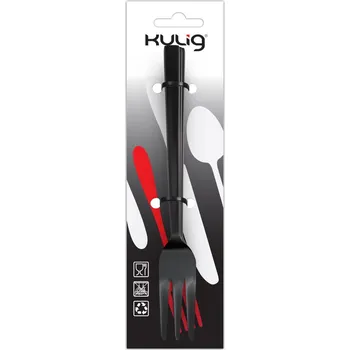 Příbor KULIG PIANO 3 ks - sada dezertních vidliček z nerezové oceli 18/10, černé